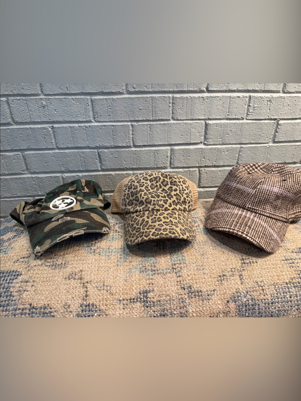 Ball cap bundle Hat - Green Camo, cheetah and plaid